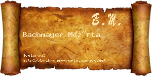 Bachmayer Márta névjegykártya